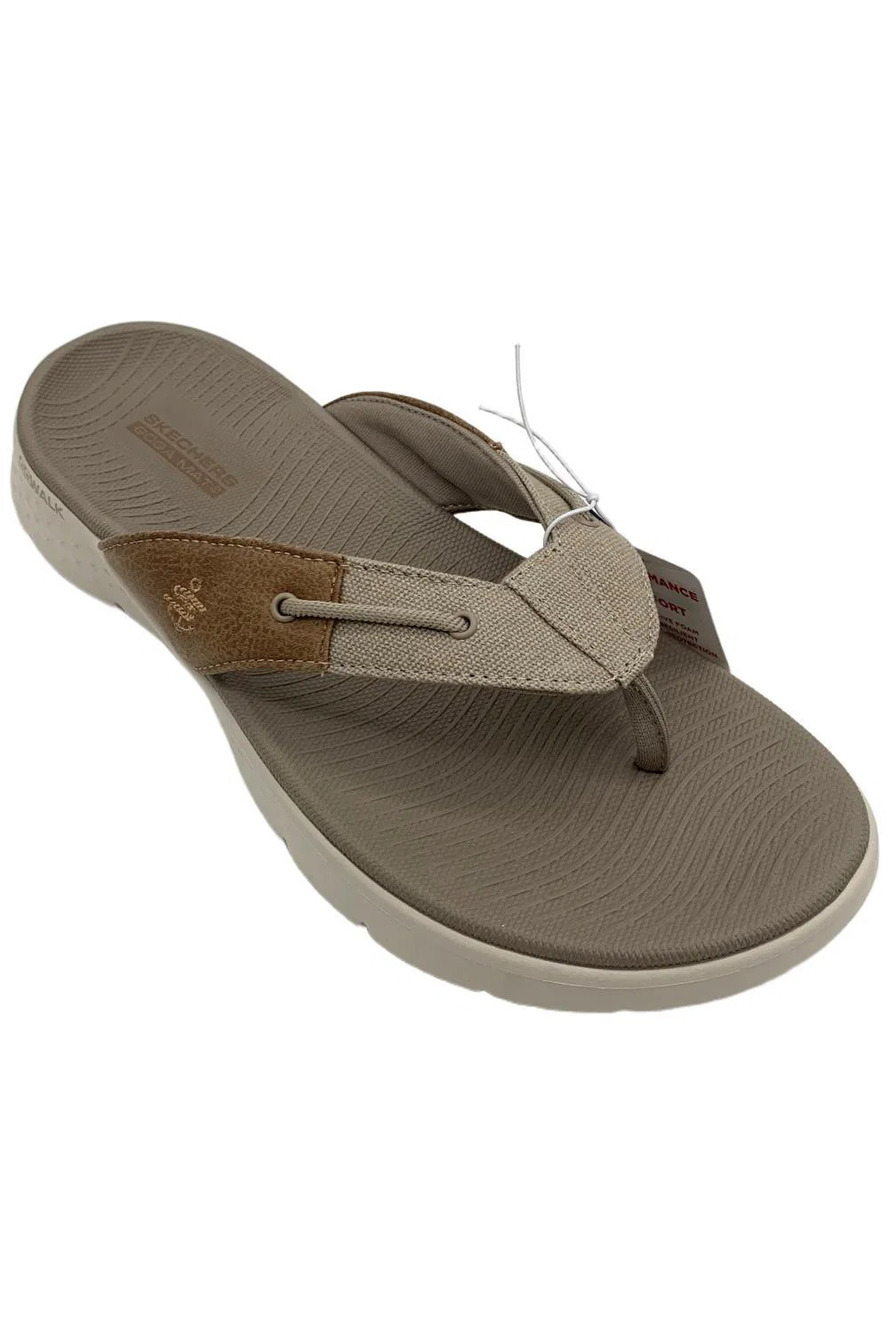 Skechers Women's On the GO Go Walk Flex Slip-On Thong Sandals Taupe - Medium